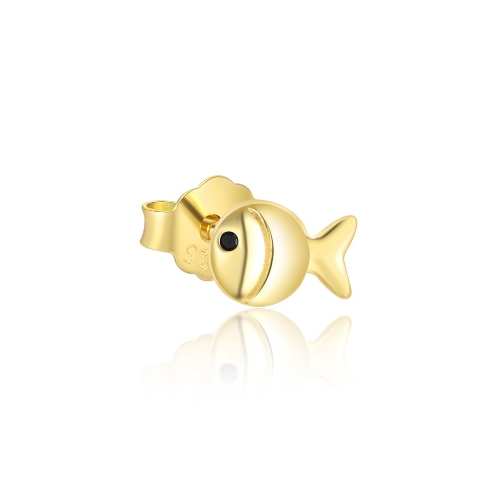 4g Weight Electroplated Gold Plating Process 1 Piece 1 Pair 925 Sterling Silver Zircon 925 Sterling Silver Earrings Animal Butterfly Ear Studs