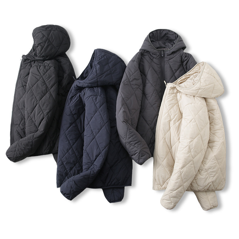 Japanese Retro Quilted Cotton Jacket for Couples, Autumn and Winter Hooded Coat, Trendy and Warm! Silk Cotton Clothing 10616