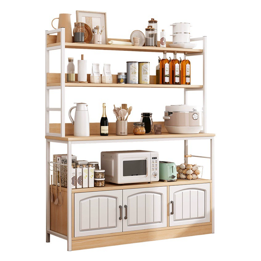 Кухонная стеллаж для хранения напольный многослойный шкаф для микроволновой печи многофункциональный шкаф для хранения стеллаж для хранения овощей и Горшков