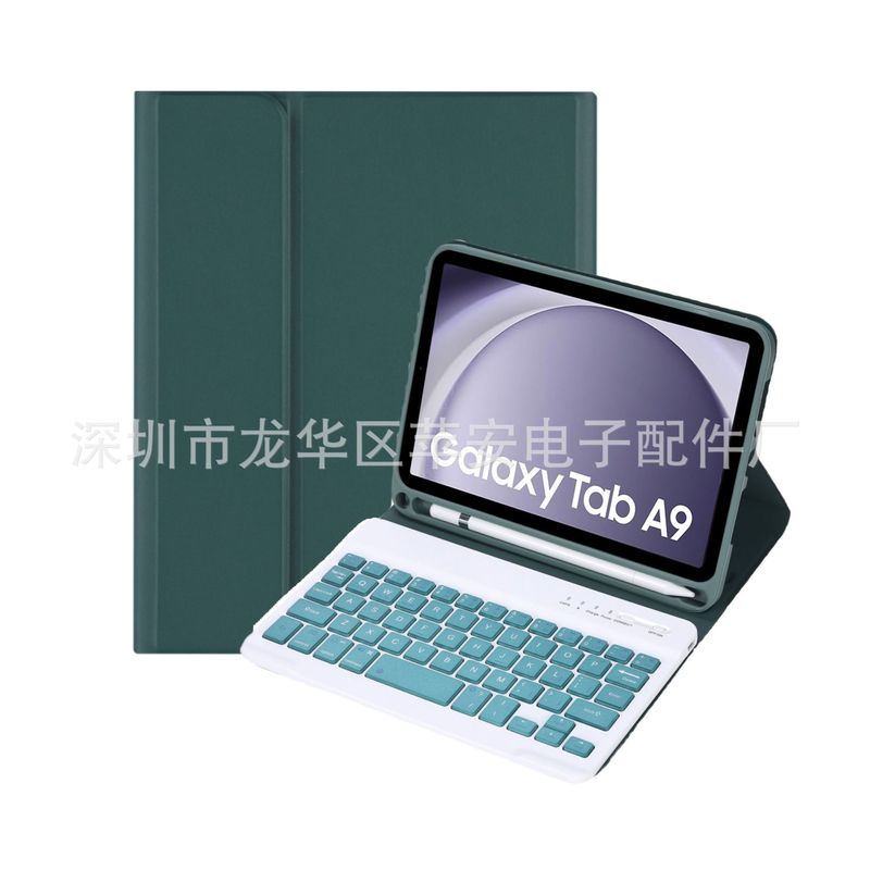 Samsung Tab A9 8.7inch Bluetooth キーボード保護ケース X110 ラウンドキーキャップ磁気吸着分割型 X115 ペンホルダーに適しています。|undefined
