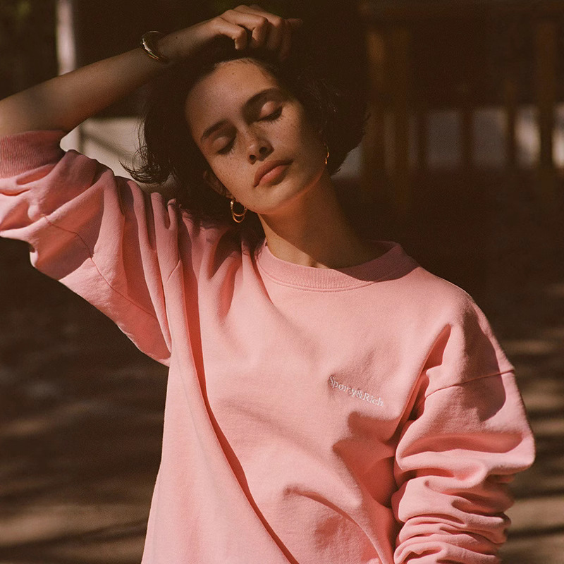 Clearance Sale ~ No Returns or Exchanges ~ Niche Small Letter Embroidery Pullover Cotton Women's Crew Neck Sweatshirt Clearance Sale ~ No Returns or Exchanges ~ Niche Small Letter Embroidery Pullover Cotton Women's Crew Neck Sweatshirt