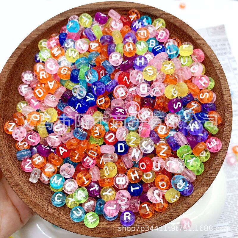 4 × 7 ミリメートルアクリルルースビーズさまざまなスタイルのカラフルな英語アルファベットビーズ DIY ジュエリーアクセサリーブレスレットビーズ|undefined