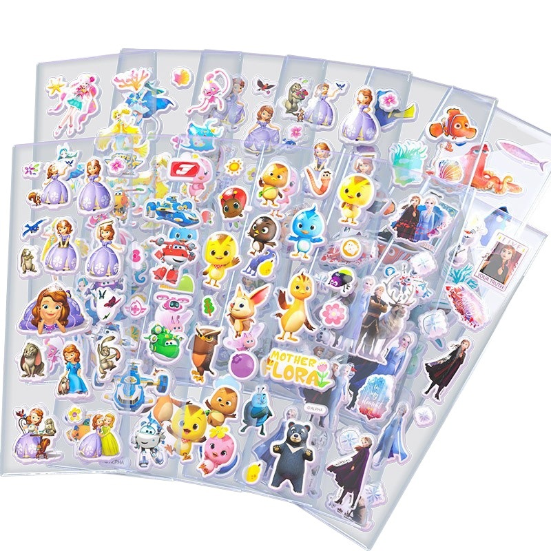 Genuino congelado niños pegatinas Aisha princesa recompensa dibujos animados niña pegatinas 3D burbuja Pegatinas de dibujos animados