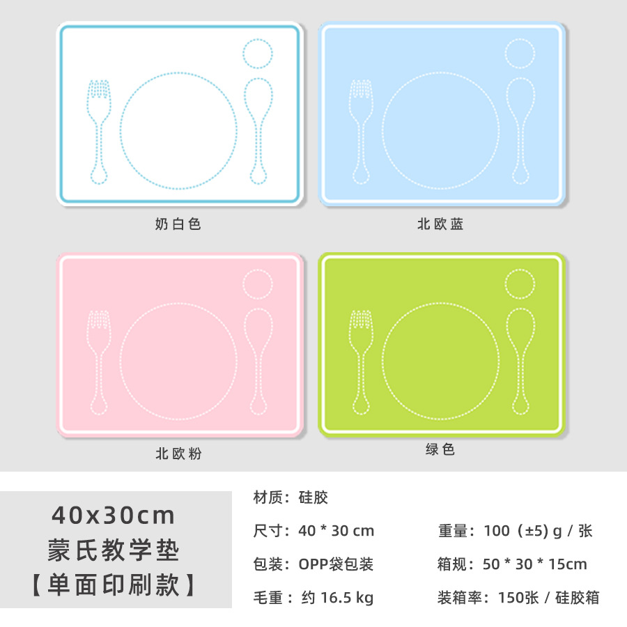 40*30cm 두께 0.7mm 몬테소리 교육용 매트(단면 인쇄)