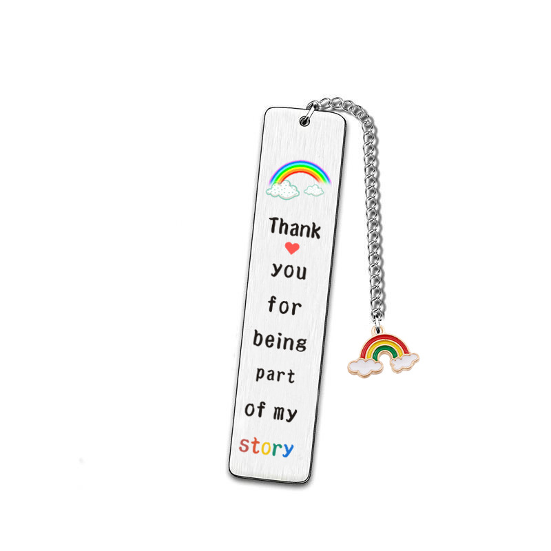 Amazon transfronterizo nuevo color de impresión de acero inoxidable marcador temporada de graduación Día del maestro regalo de Acción de Gracias para los amigos marcador