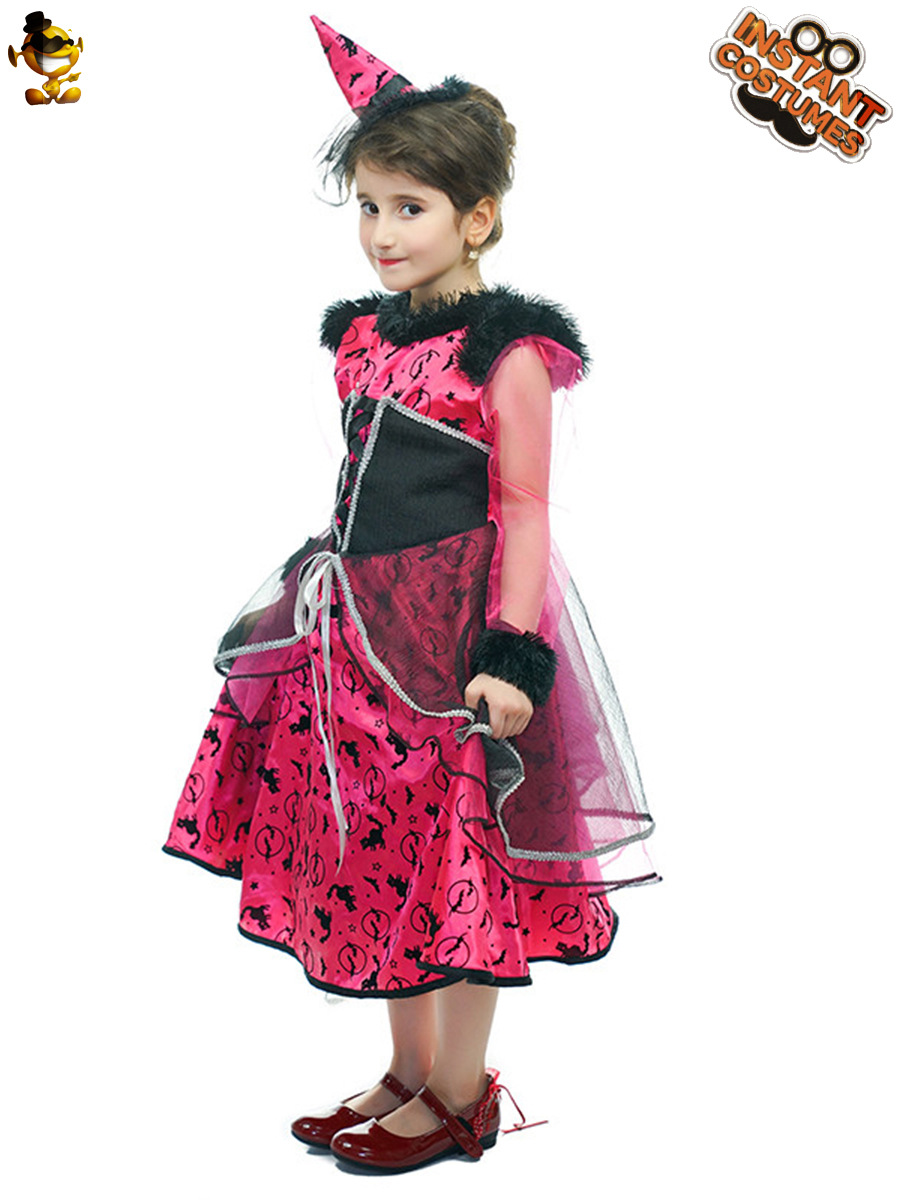 Los niños de Halloween bruja femenina juego de rol traje de fiesta niñas bruja falda traje de rendimiento de etapa