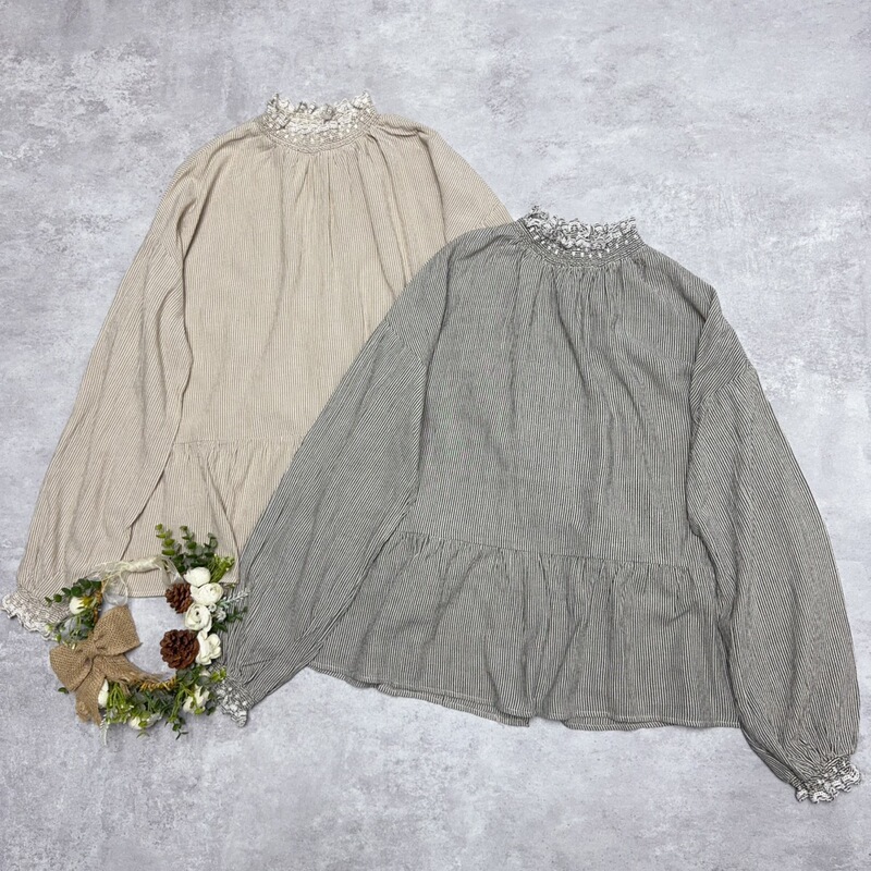 Fungus Ledge Collar Two-Wear Thin Shirt Japanese Style Sweet Fresh Style Artistic Age-Reducing All-Match Rear-breasted Shirt for Women