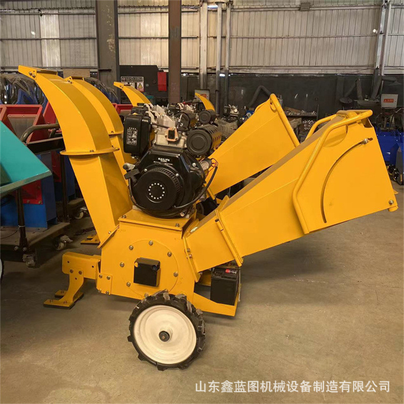 树枝竹子粉枝机 移动式柴油动力碎枝机 原木玉米芯破碎机