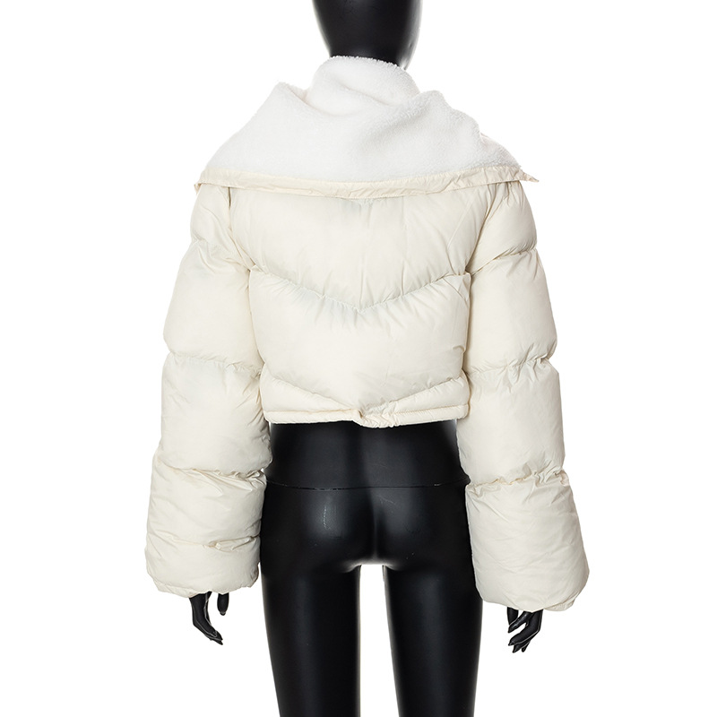 Abbigliamento donna bavero patch ricamo manica lunga cardigan coulisse dolce strada colpo pane vestiti_voghion.com