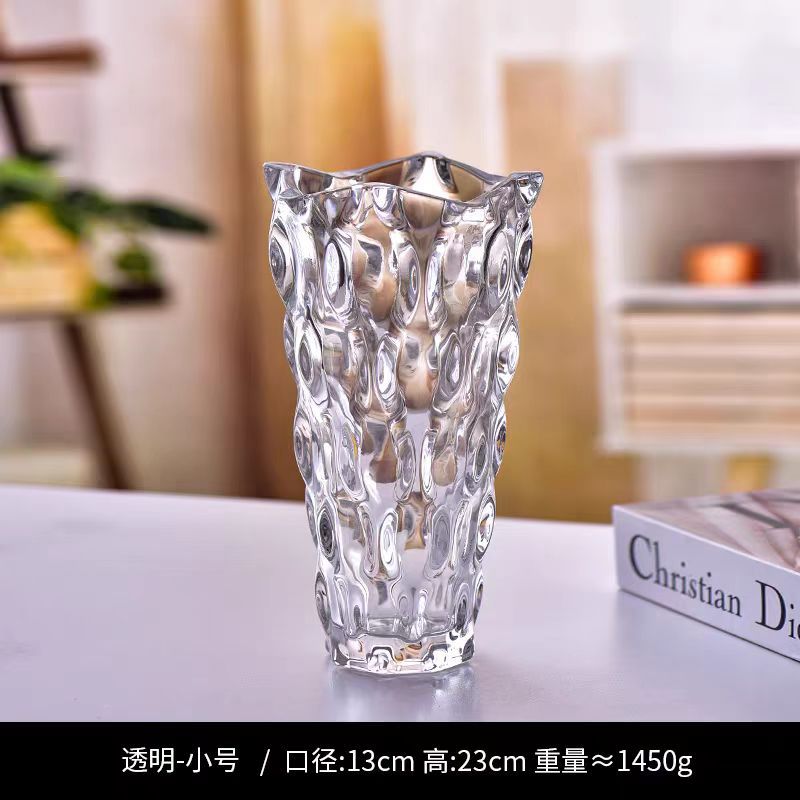 Nórdico creativo ondas vasos de vidrio transparente flores hidropónicas caseras rosa lirio sala de estar decoración floral de suelo