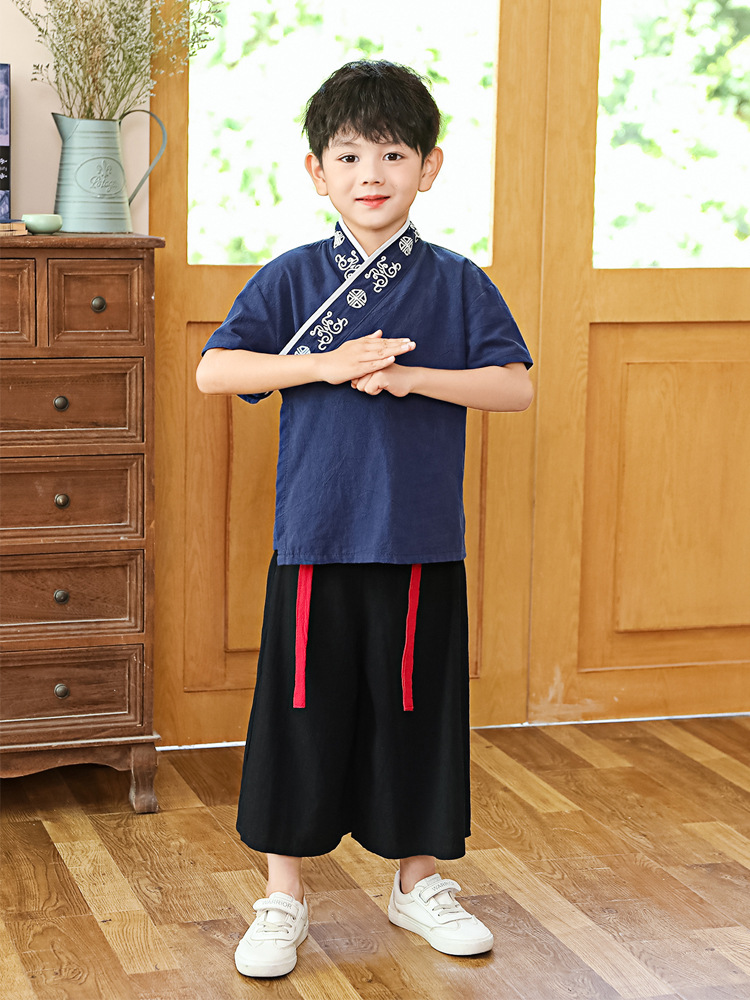 Hanfu para niños y niñas traje antiguo traje de algodón chino ceremonia de apertura estudiantes de la escuela primaria para niños traje de rendimiento de estilo chino image 10