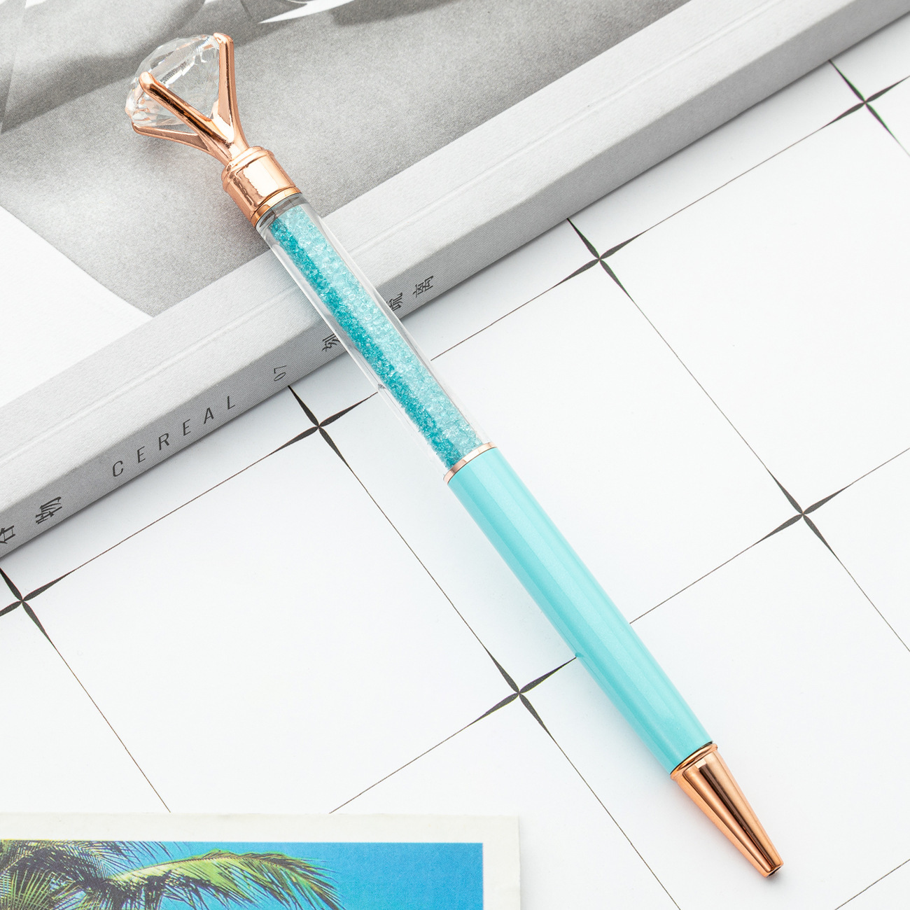 Bolígrafo de diamante de cristal grande con diamantes rotos bolígrafo coreano bonito bolígrafo de regalo de metal para chicas de alto valor