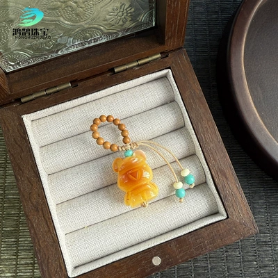DIY Accessories, Beaded | Zərgərlik ara hissələri - magnesite-amber-color-b-style-bear