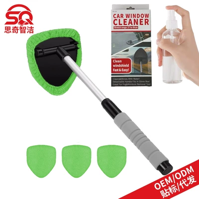 Factory Wholesale Sponge Handle — Car cleaning tools - 1-b-type-eva-pentagonal-plastic-piece-4-green-cloth-covers-1-50ml-bottle-color-box