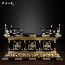 日式供桌木雕彩绘贴金佛具用品摆件铁杉木佛堂供奉供桌供佛像批发