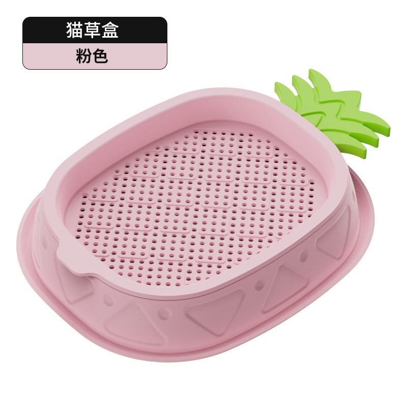 Caja de hierba de gato de piña original sin suelo diseño de capas hidropónicas para promover la digestión y el cultivo de la caja de hierba de gato