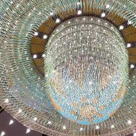 酒店工程水晶灯KTV会所大堂粉宴会厅客厅吸顶灯珠宝店圆形吸顶灯