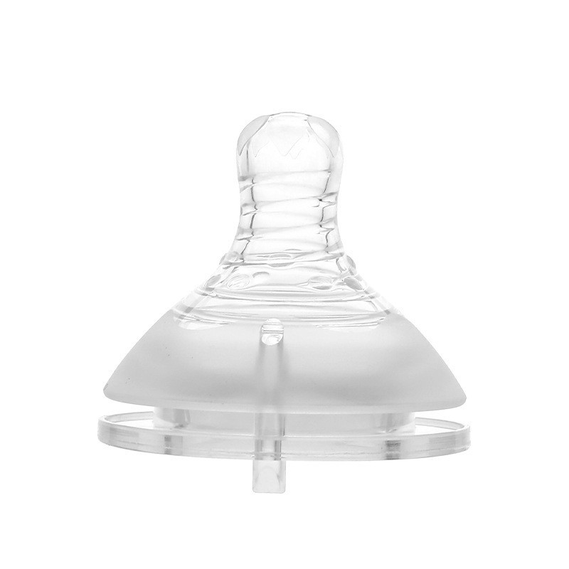 Pepe de boca ancha para bebés pétalos espirales esmerizados universales recién nacidos imitación de leche materna antiinflamación de silicona real
