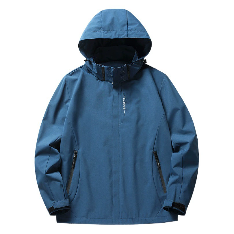 2025 новая наружная тонкая куртка однослойная съемная шляпа водонепроницаемая женская одноударная ветрозащитная куртка мужская LOGO