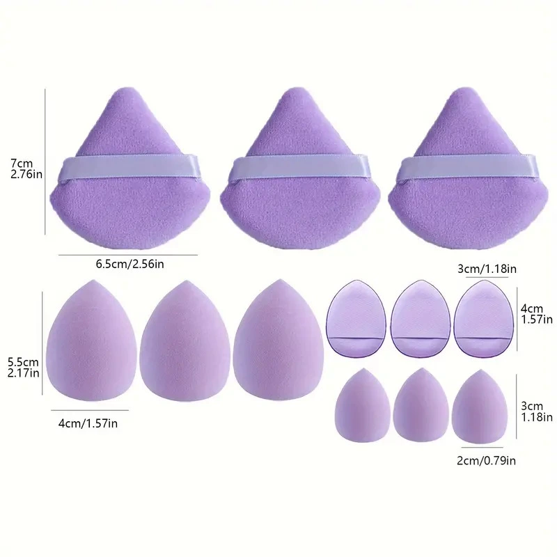 Makeup Sponge Set, Soft Blending Eggs for Dry & Wet Use, Low-Absorbency, Multi-Color Kit