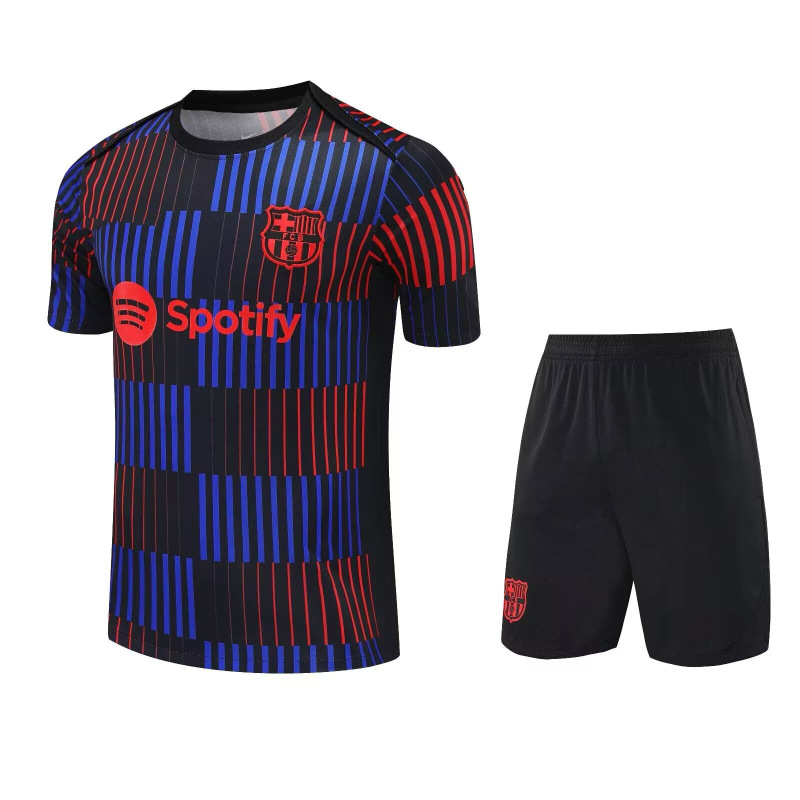 242526 新型バルセロナサッカーユニフォーム カジュアルスポーツトレーニングウェア 半袖 大人用セット ファンバージョン 直輸入|undefined