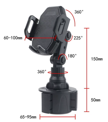 Cross-border Amazon car water cup holder mobile phone holder car folding bending rotating universal car navigation bracket (Car phone holder) - bz02-water-cup-mobile-phone-special-bracket
