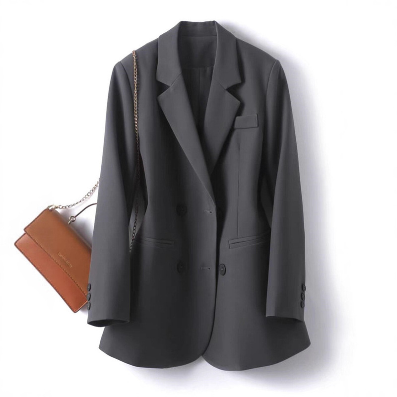 Gray Blazer for Women 2026 Spring and Autumn New Korean Style Elegant Commuter Style Petite Blazer Top for Women