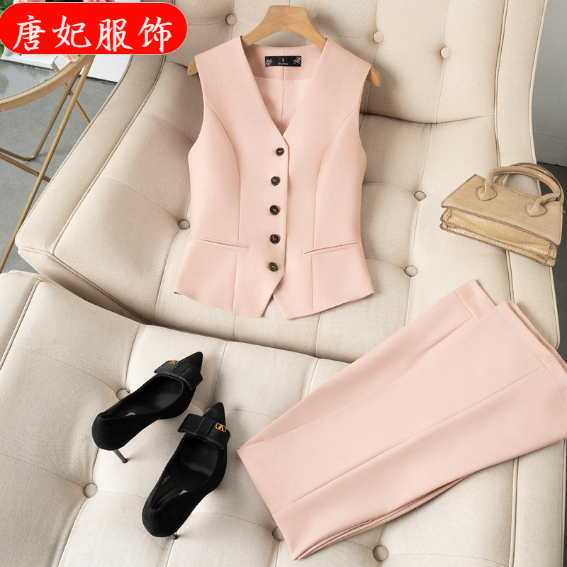 Shenzhen Nanyou Women's High-End Slim-Fit Youthful Stylish Fashion Chanel-Style Blazer Vest Suit Pants Summer