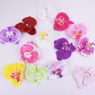 Phalaenopsis glue silk cloth Phalaenopsis flower head wedding decorative glue simulation phalaenopsis flowers fake flowers wholesale