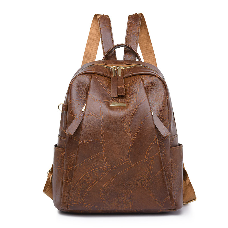 Bolso mujer 2024 nueva mochila de cuero suave para mujer casual retro de gran capacidad al aire libre mochila de viaje de viaje de moda