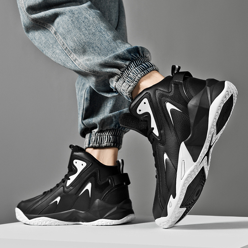 Men's sneaker 2024 autumn new leather basketball shoes men's Korean-style foreign trade extra large size 50 size running men's shoes