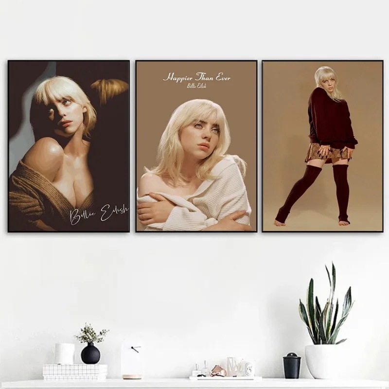 Billie Eilish Singer Poster Cross-Border Aliexpress Frameless Canvas Painting Core Hanging Picture