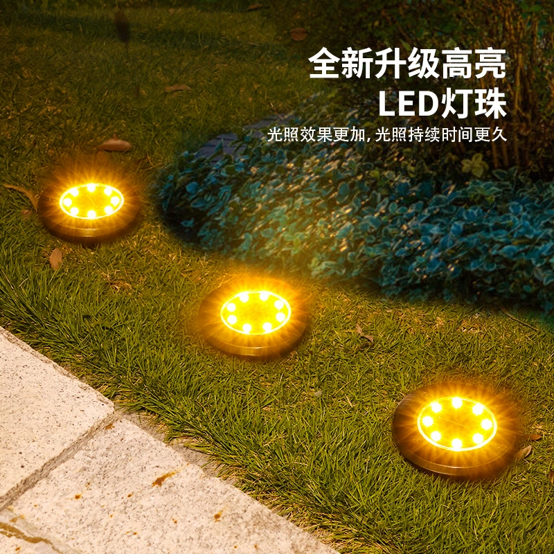 Открытый из нержавеющей стали 8LED Солнечный подземный светильник заземления светодиодный светильник двор сад уличный фонарь газон водонепроницаемый