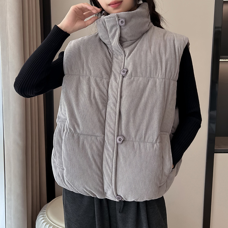 灯芯绒背心女2025秋冬季新款韩版短款宽松百搭马甲时尚马夹外套潮|undefined