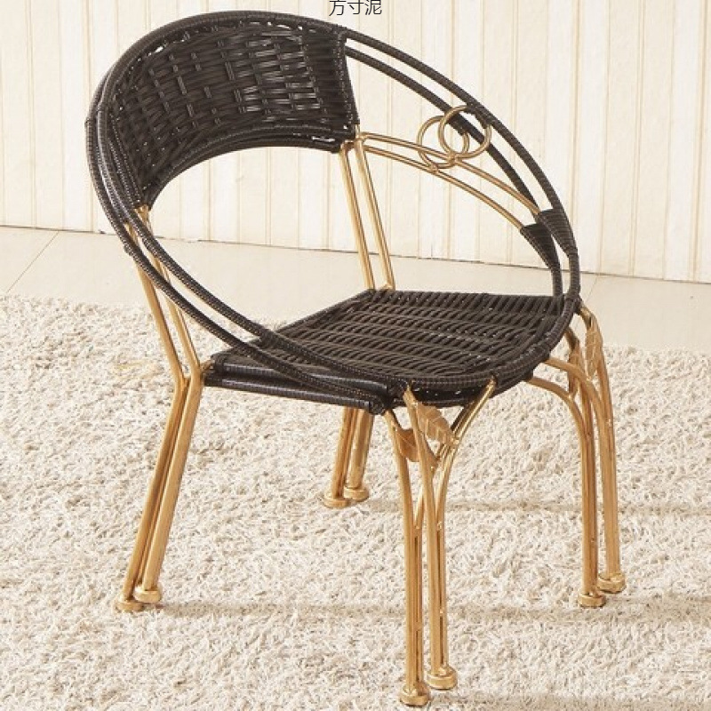 Rattan Chair Leisure Household Small Rattan Chair Back Chair Adult Elderly Indoor Balcony Outdoor Table and Chair Children's Stool Factory