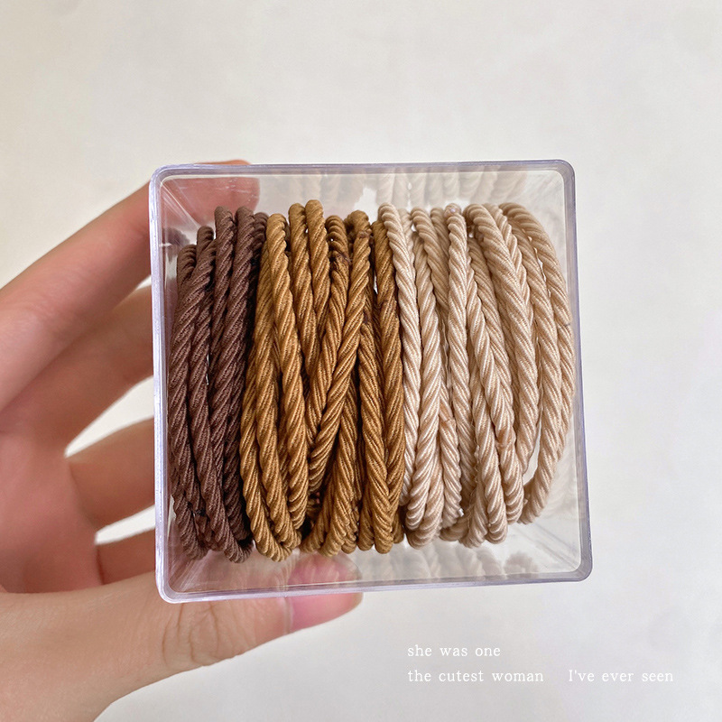Alta banda de goma elástica banda de pelo cuerda de pelo no duele lazo de pelo alta Cola de Caballo lazo de pelo duradero en caja cuerda de pelo de color coreano