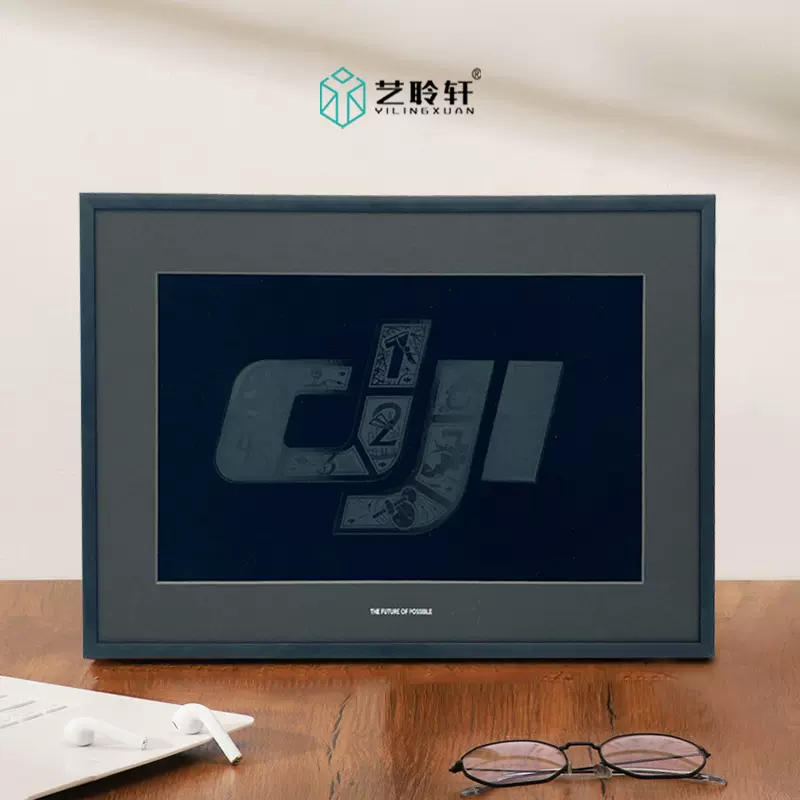 定制铝合金徽章相框工艺品相框空框窄边装饰金属画框徽章装裱框