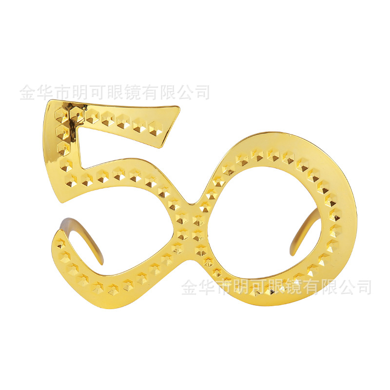 Gafas Decorativas de Cumpleaños con Números 16/18/30/40/50/60 de Plástico ABS para Fiesta