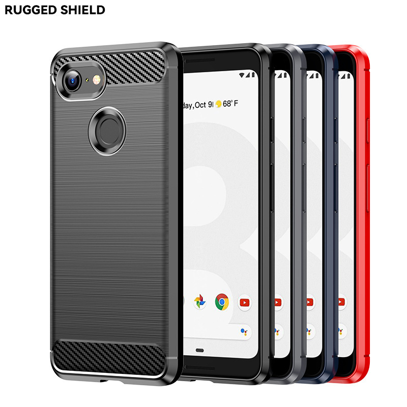 Suitable for Google Pixel 3/3XL Mobile Phone Case Google 3A XL Brushed Carbon Fiber Anti-Fall Mobile Phone Protective Cover
