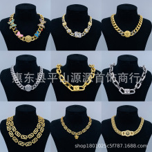 范家项链/F家美杜莎人头粗链子蝴蝶滴胶珐琅配件高版本新款项链女