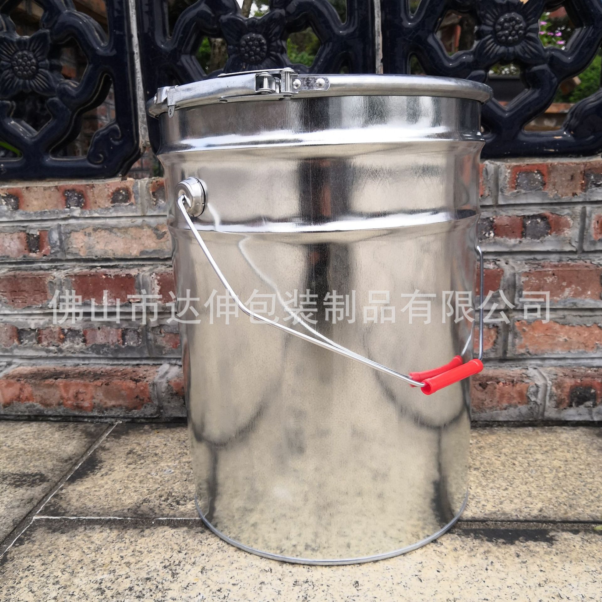 新品 20L便携式手提花兰桶 化工桶 不锈钢镀锌涂料铁桶圆桶