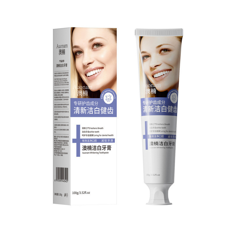 Auonam pasta de dientes blanqueadora, dientes frescos y brillantes, ingredientes suaves, limpieza profunda, eliminación de olores, mejora del fabricante