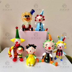 かわいい癒しの道化師淄博瑠璃公仔置物手作りデスクトップ誕生日プレゼント