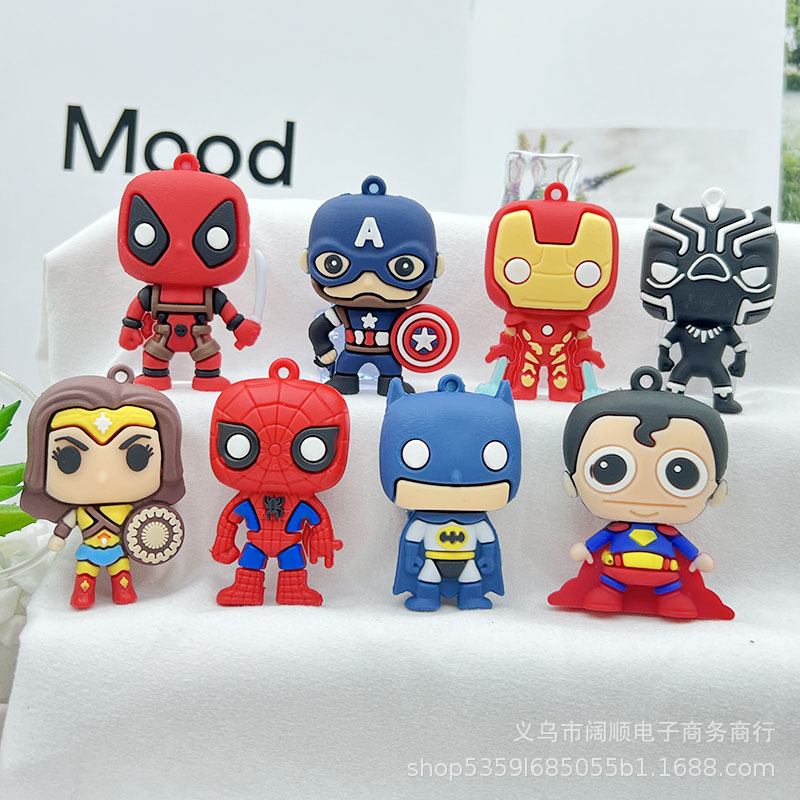 Cartoon Marvel Keychain Doll Pendant Avengers Keychain Pendant Captain America Superhero
