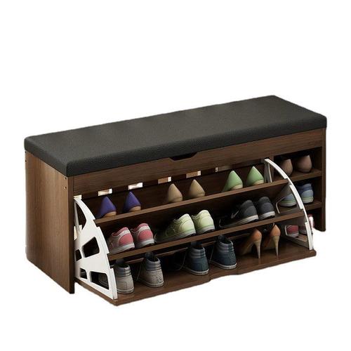 Entryway Shoe Rack with Integrated Seat, Italian Style Home Shoe Stand, Flipping Shoe Cabinet, Seat Integrated at the Door, Entryway Storage, Shoe Changing Bench