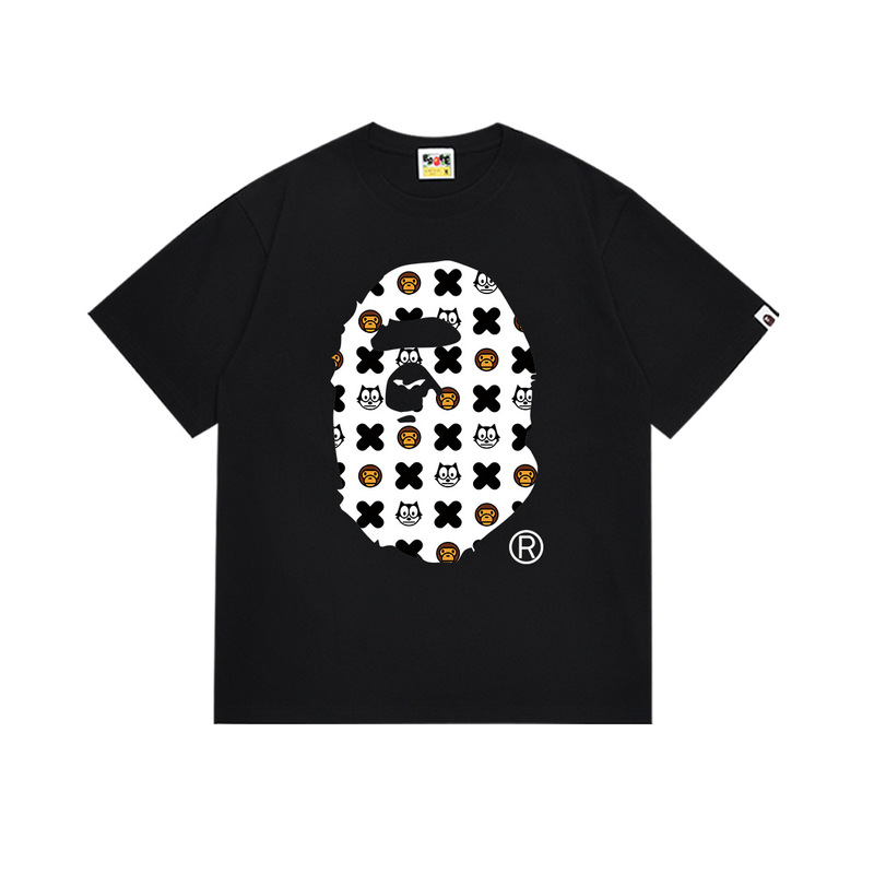 国境を越えた売れ筋BAPE X Miami International MIAMIジョイント漫画男女同型半袖スポーツTシャツトレンディブランド|undefined