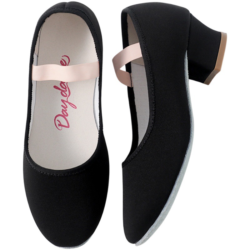 Zapatos de baile femenino adulto inferior suave con talón negro lienzo maestro representante niños Ballet clasificación personalidad zapatos de baile