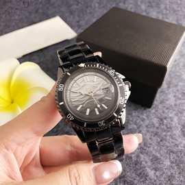 灰色龙纹表盘潜水表设计黑色陶瓷男士手表时尚男表轻奢个性配饰