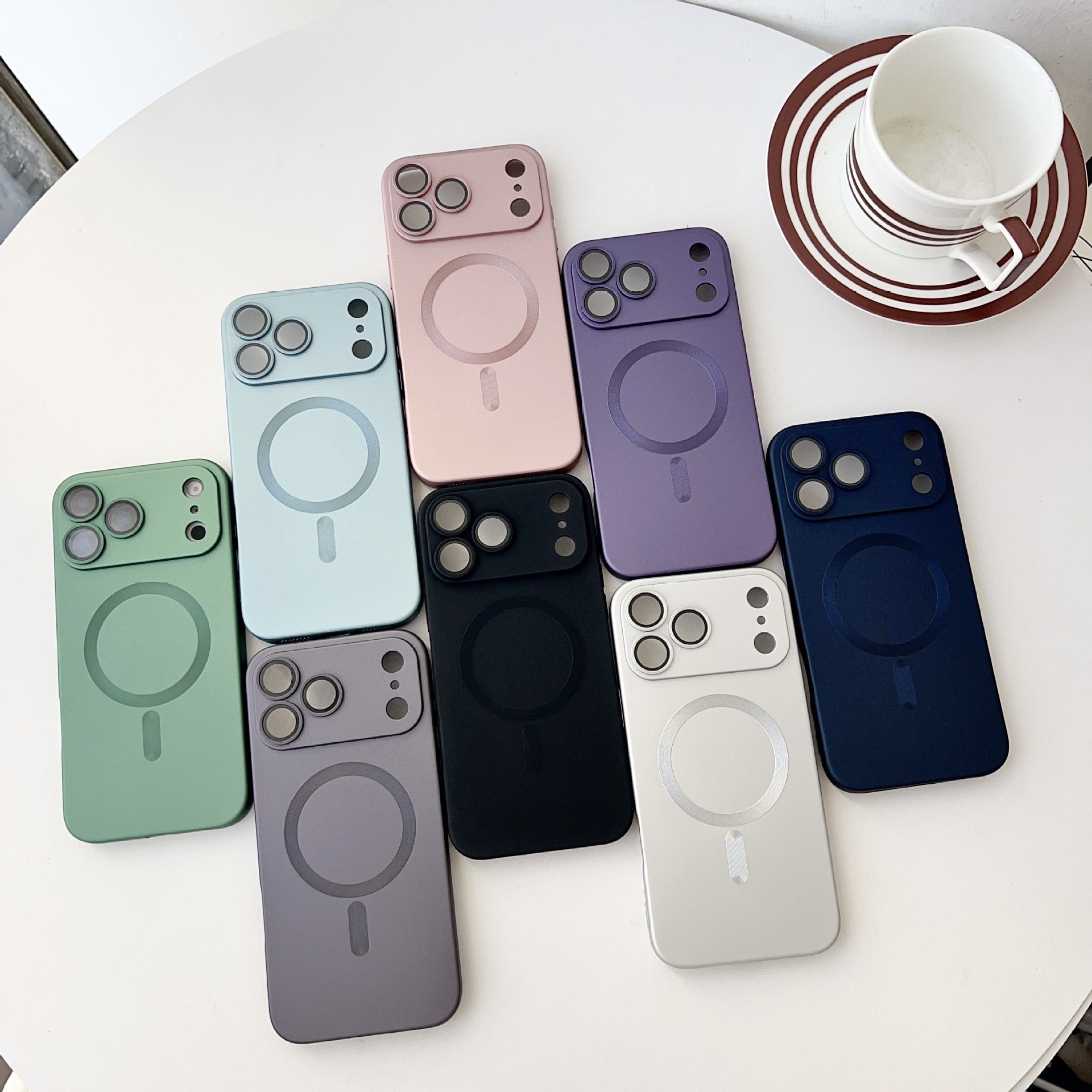 Iphone15 Liquid Frosted Magnetic Phone Case Dustproof Mesh Metal Paint 17 Apple Cd Pattern I16Pro Case Suitable