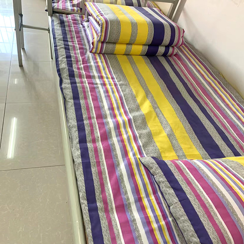 University Junior High School Student Dormitory Bed Three-Piece Set Pure Cotton Encrypted Twill Upper and Lower Bunk Bed Sheetss Quilt Cover Pillowcase Set